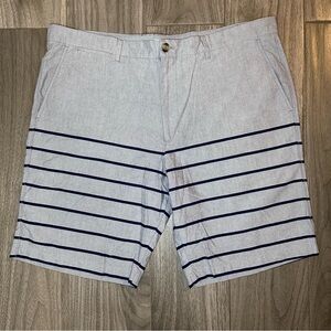 Merona Men’s Shorts Classic-Fit Flat Front Stripe Chino Shorts